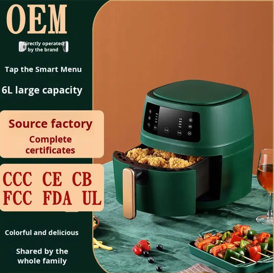 Factory Direct Modern 5L/6L Large Capacity Household Multifunctional Air Fryer Electric with Plastic Material Gift