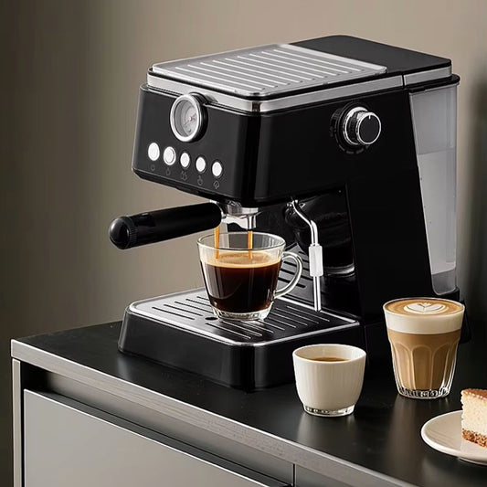 Automatic Italian American Coffee Machine for Home Use 19 Bar Pressure Plastic Electric Source for Capsules Powder Coffee