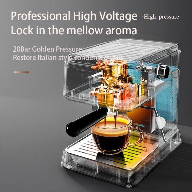Automatic Italian American Coffee Machine for Home Use 19 Bar Pressure Plastic Electric Source for Capsules Powder Coffee