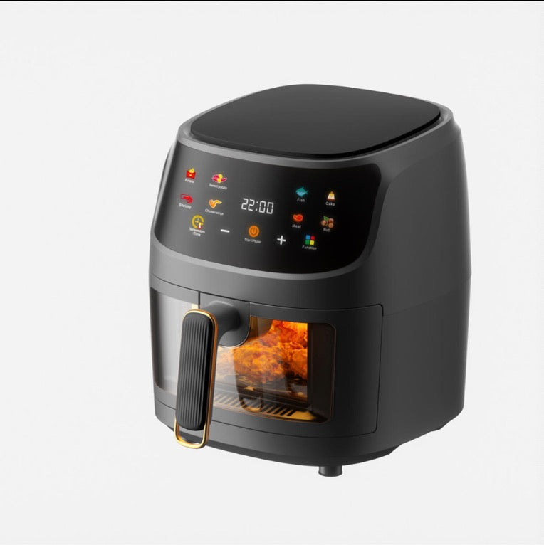 Modern 6L Square Visual Air Fryer Automatic Power-Off & Digital Control Household Multifunctional Electric Fryer Made of Plastic