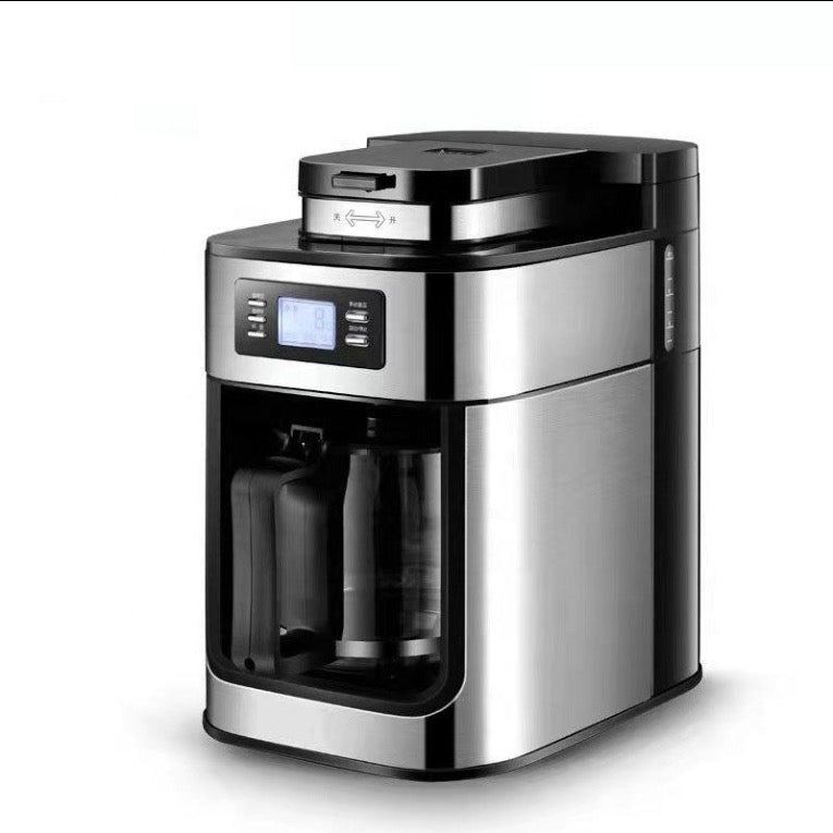 Small Home Office American Drip Coffee Pot Fully Automatic Freshly Ground Coffee Machine Integrated Grinder Electric