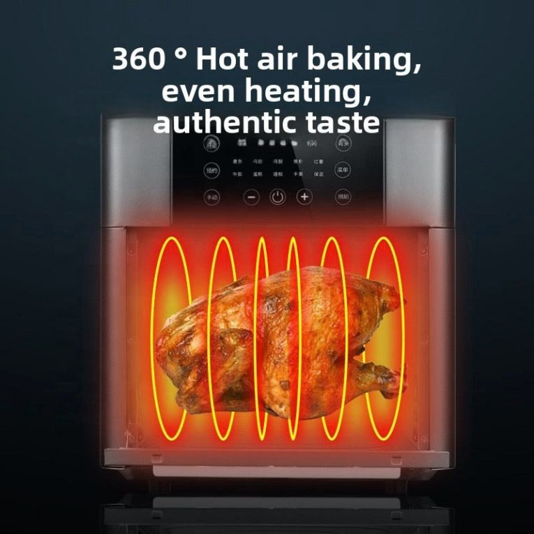 New Smart Home Electric Oven Large-Capacity Visual Air Fryer Stainless Steel Multi-Function for Cars and Household Use