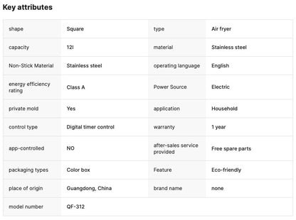 New Smart Home Electric Oven Large-Capacity Visual Air Fryer Stainless Steel Multi-Function for Cars and Household Use
